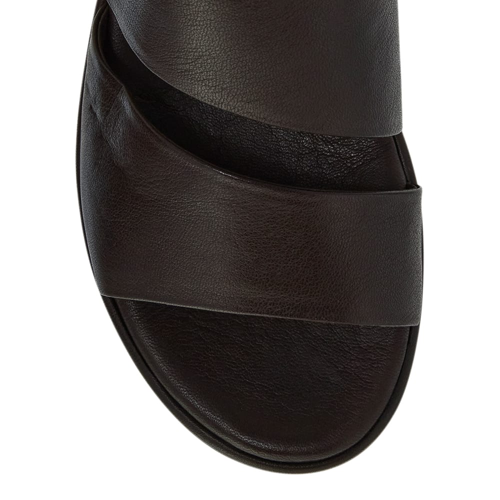 Fiora Wedge in Chocolate  Leather