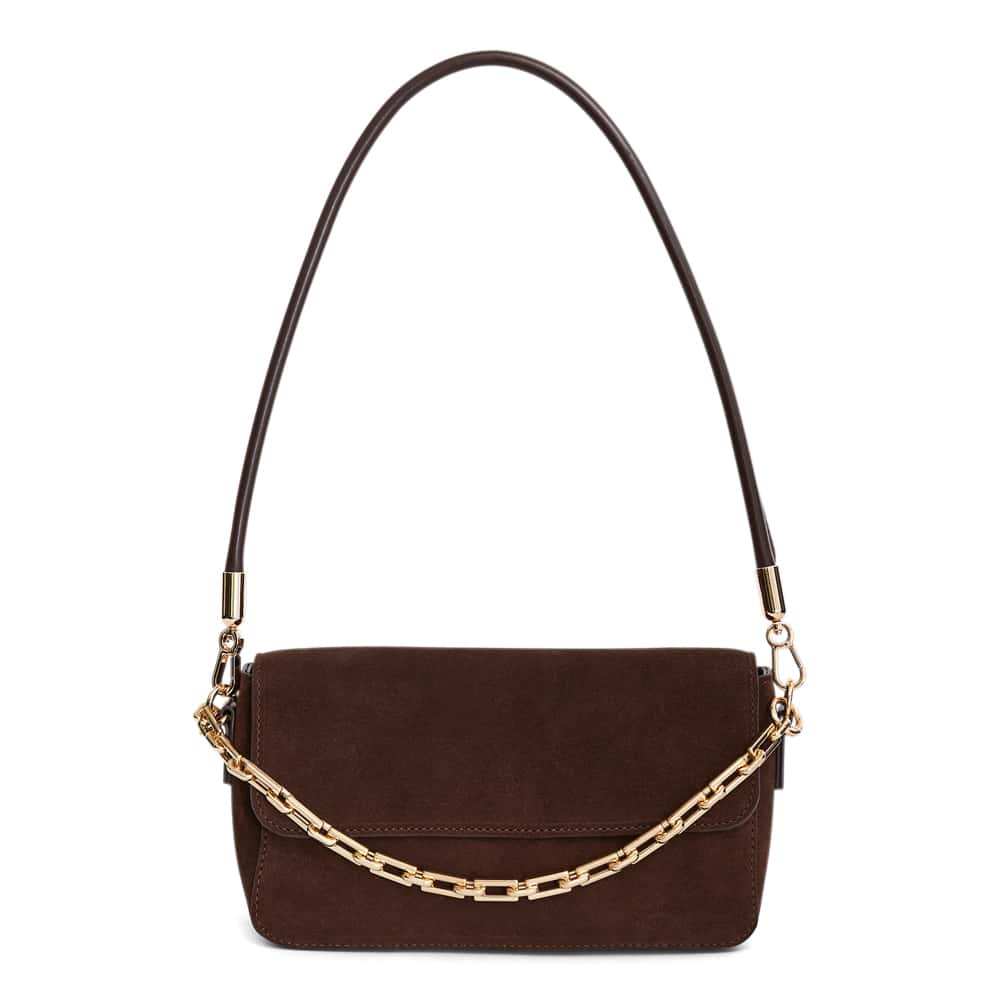 Flora Bag in Chocolate  Suede