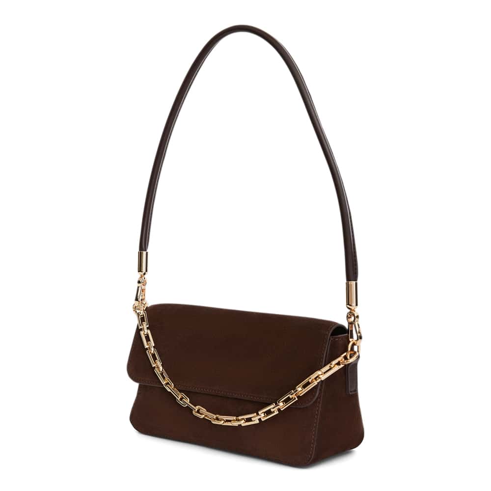 Flora Bag in Chocolate  Suede
