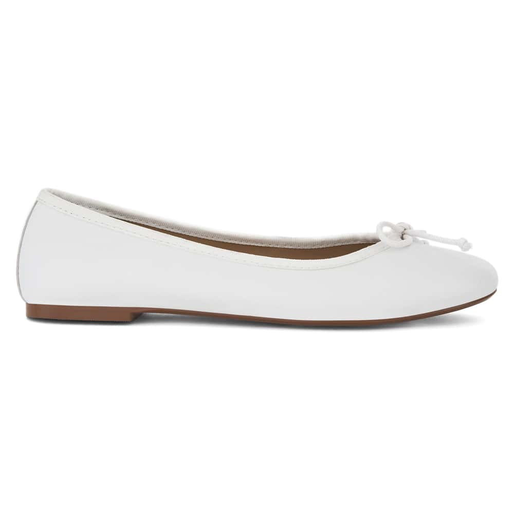 Fonteyn Ballet Flat in White Leather