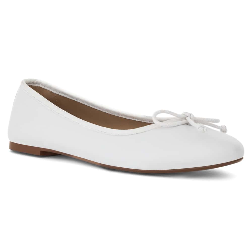 Fonteyn Ballet Flat in White Leather