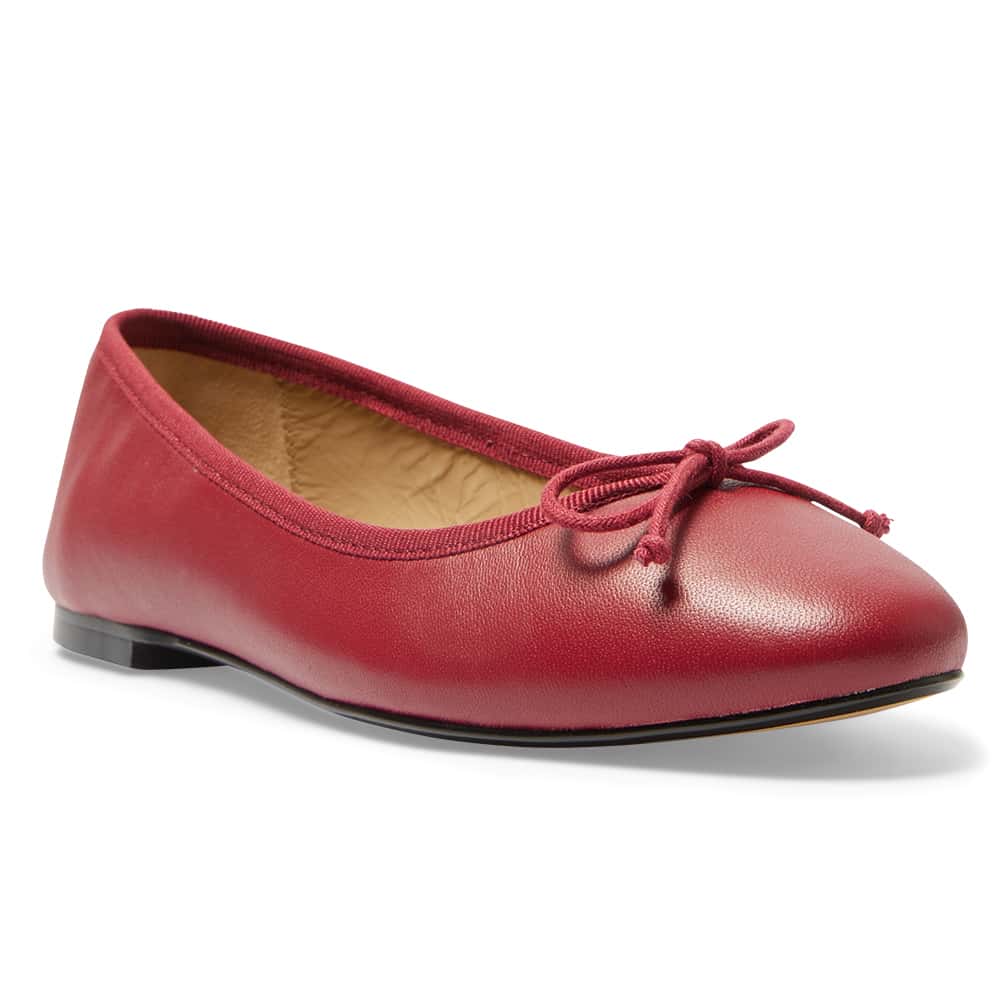 Fonteyn Ballet Flat in Red Leather
