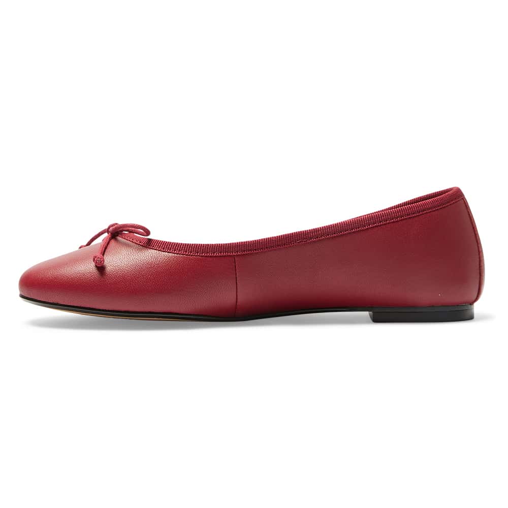 Fonteyn Ballet Flat in Red Leather