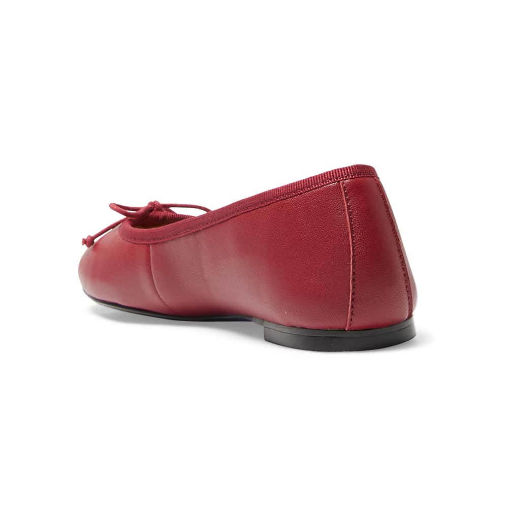 Fonteyn Ballet Flat in Red Leather