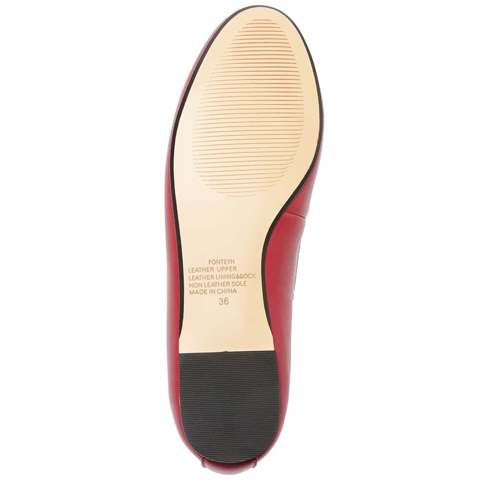 Fonteyn Ballet Flat in Red Leather