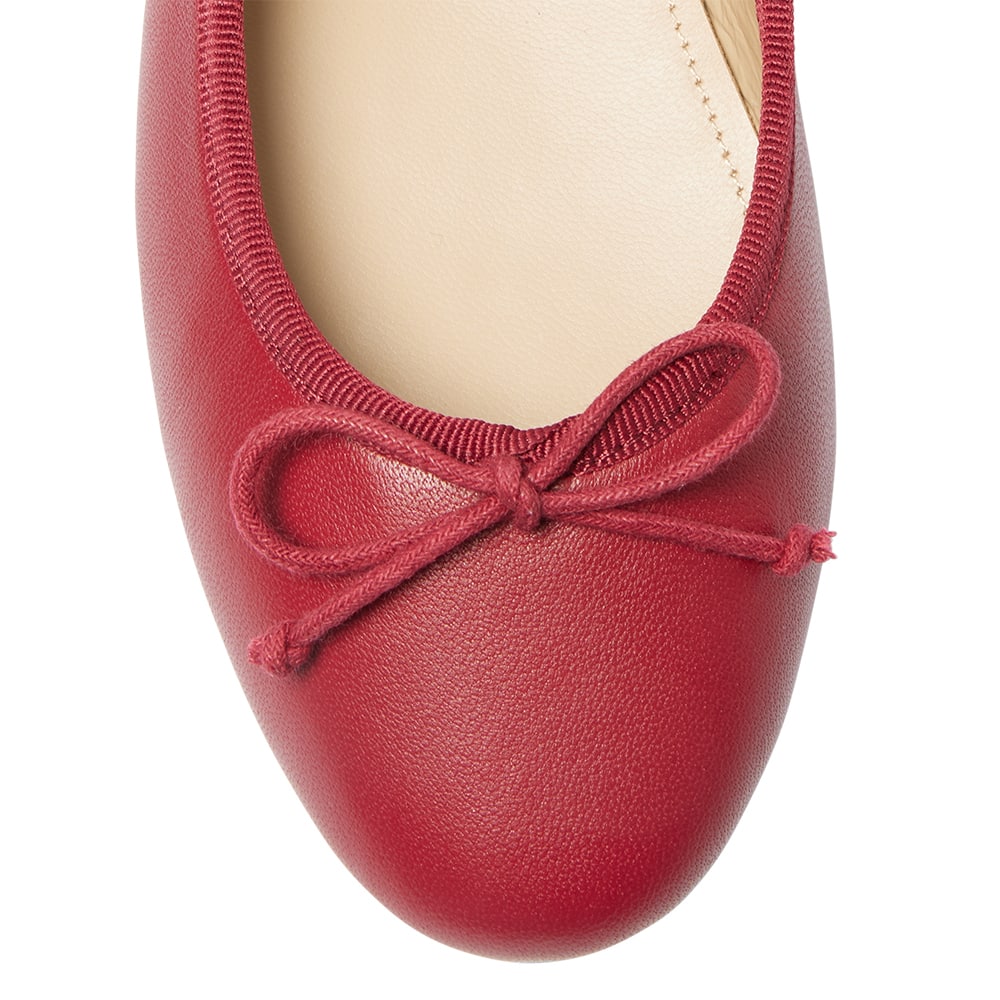 Fonteyn Ballet Flat in Red Leather