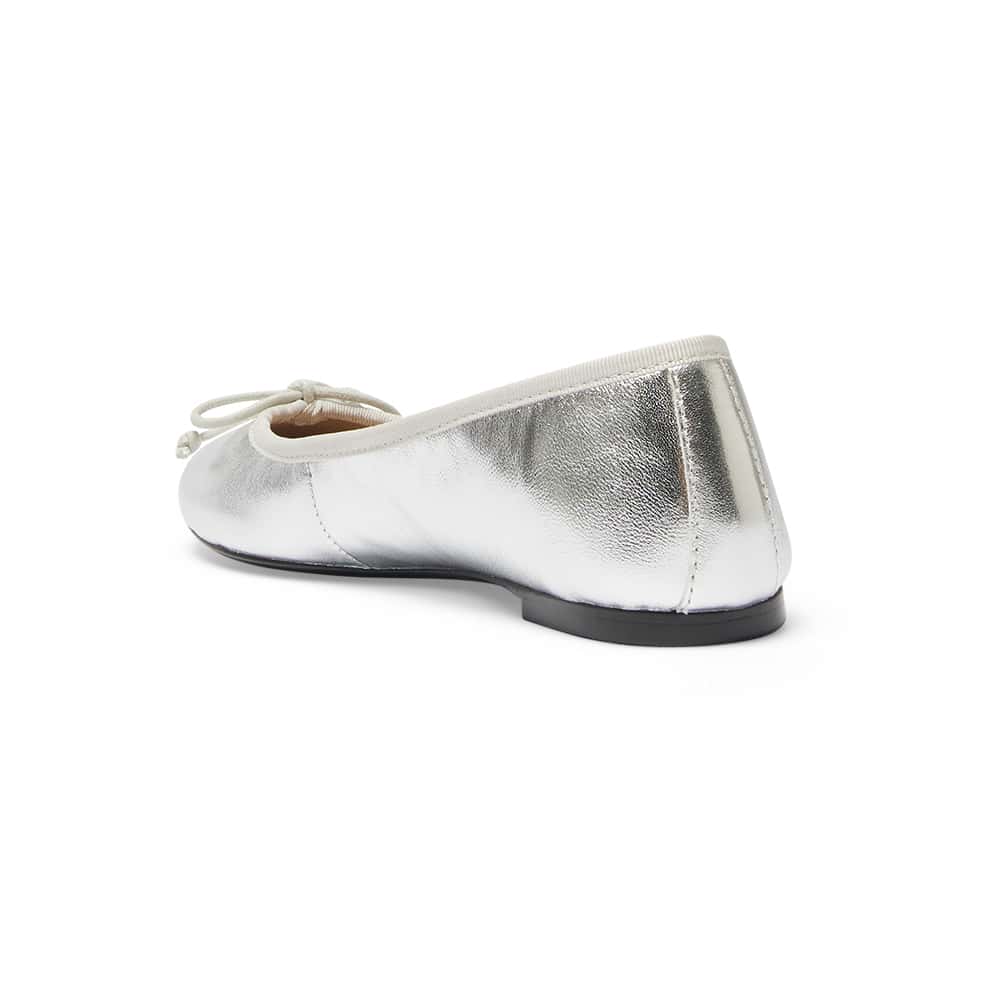 Fonteyn Ballet Flat in Silver Metallic Leather