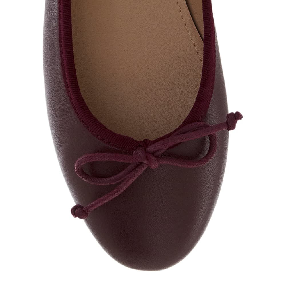 Fonteyn Ballet Flat in Wine   Leather