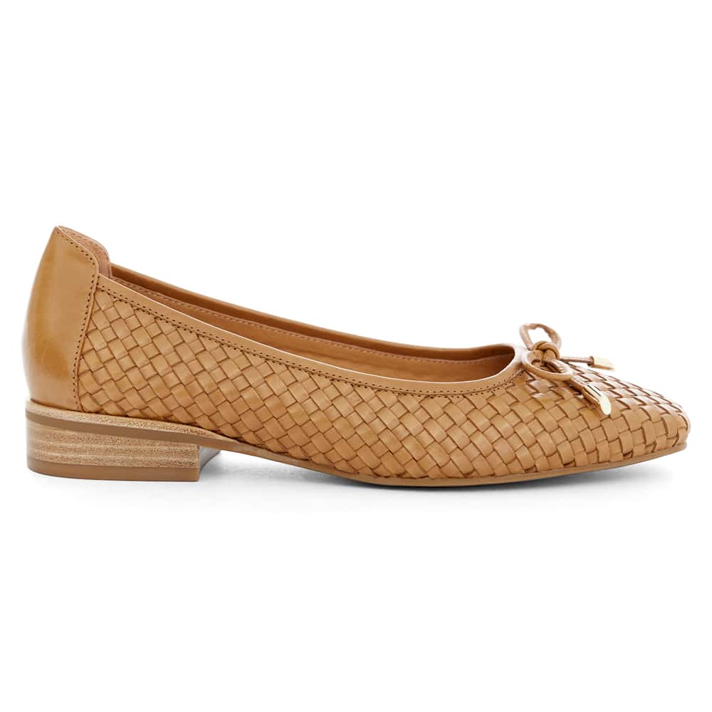 Frances Ballet Flat in Tan Leather