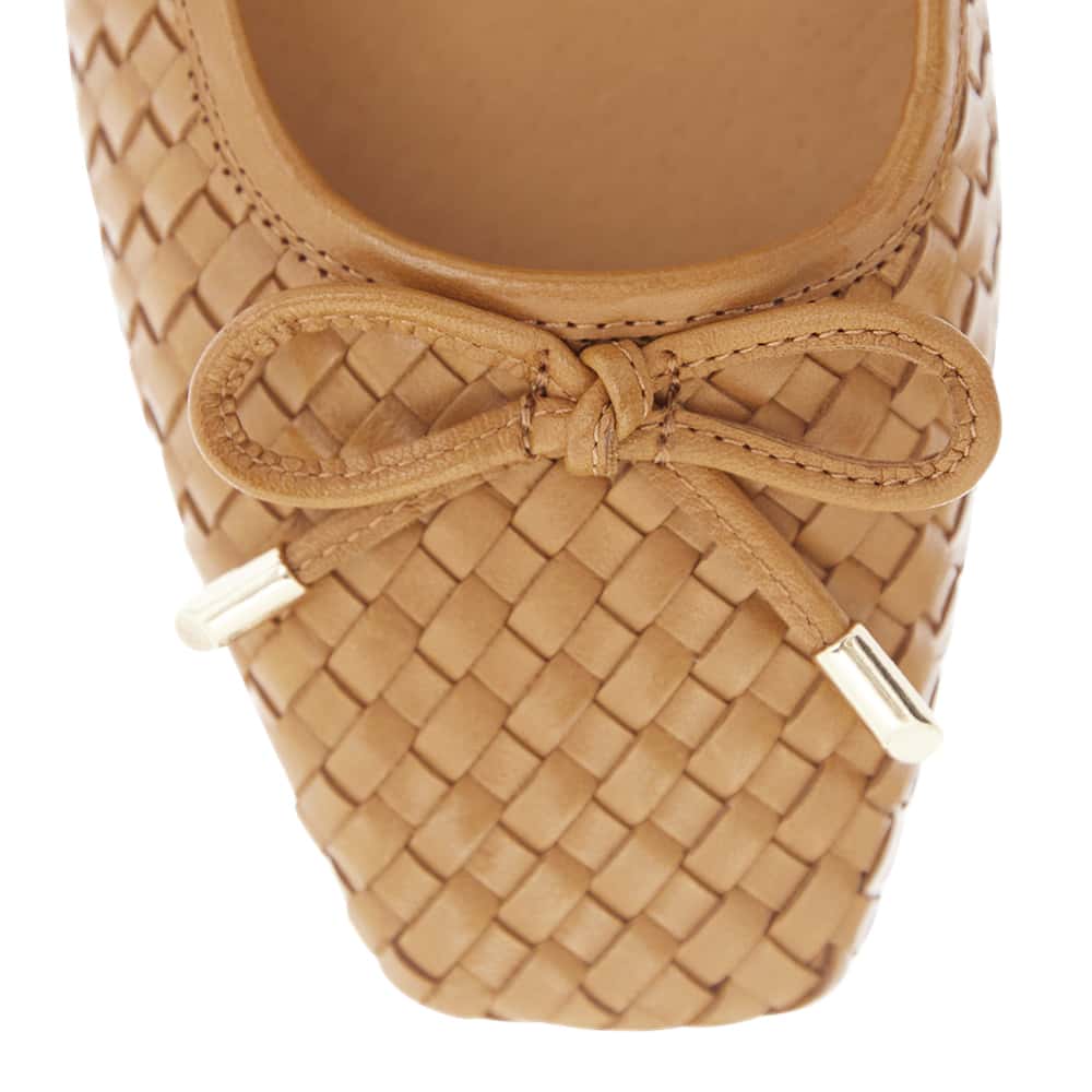Frances Ballet Flat in Tan Leather