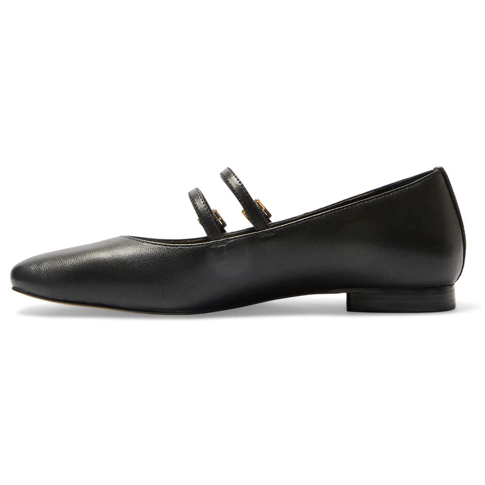 Freda Ballet Flat in Black Leather