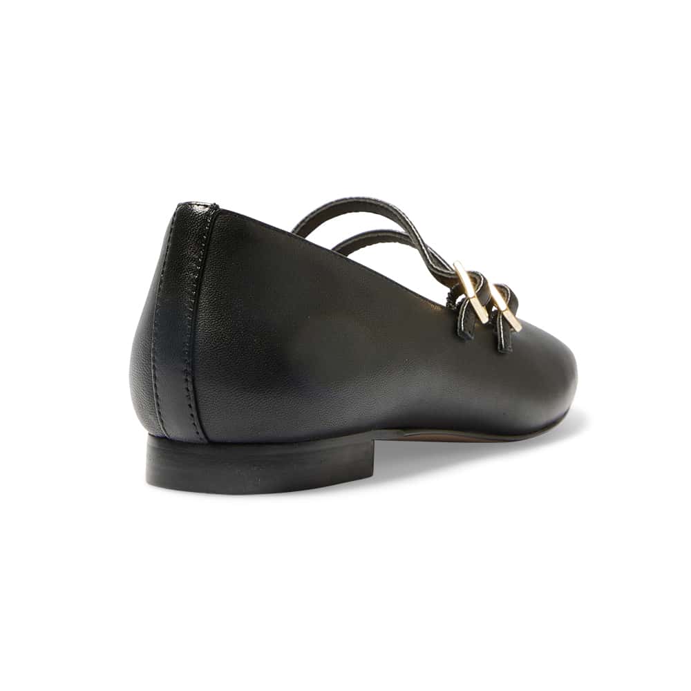 Freda Ballet Flat in Black Leather