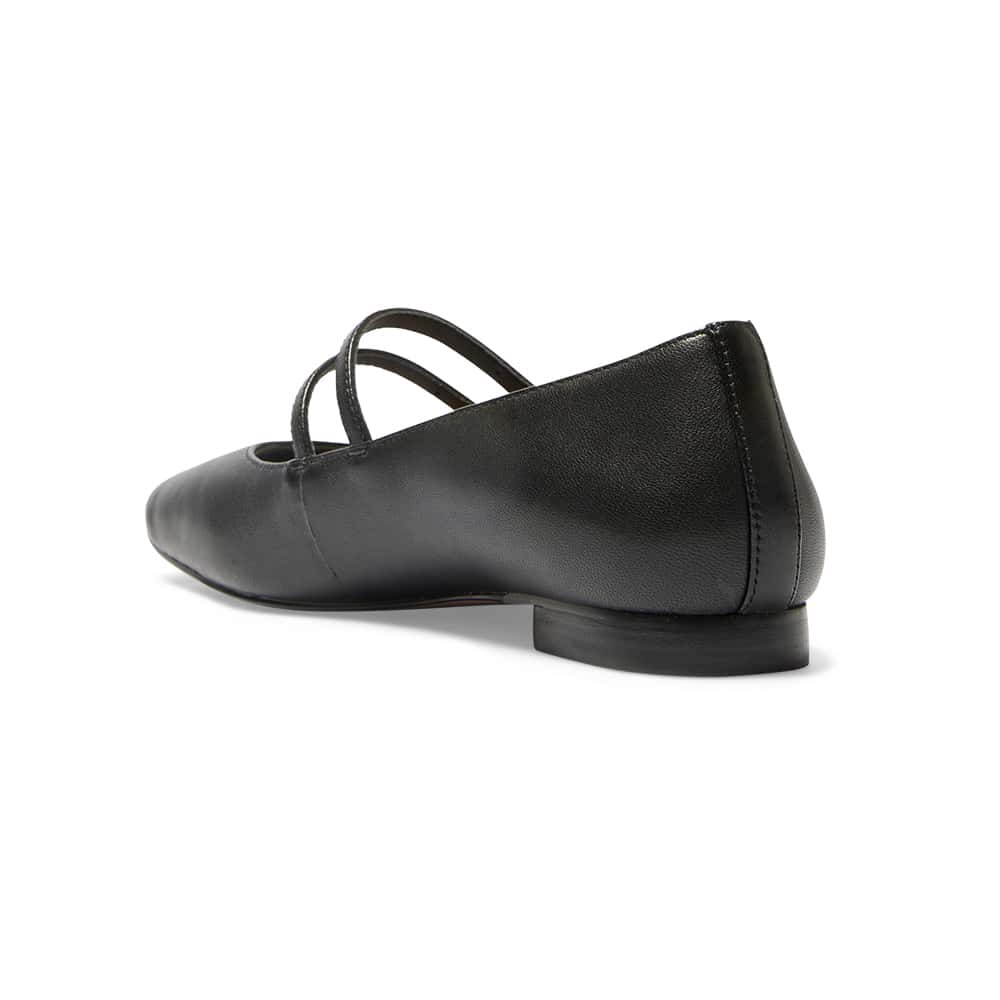 Freda Ballet Flat in Black Leather