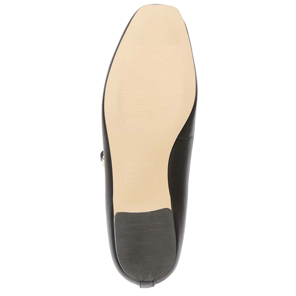 Freda Ballet Flat in Black Leather