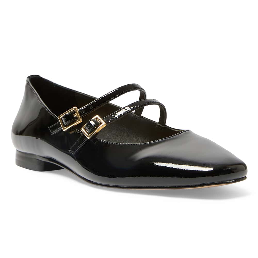 Freda Ballet Flat in Black Patent