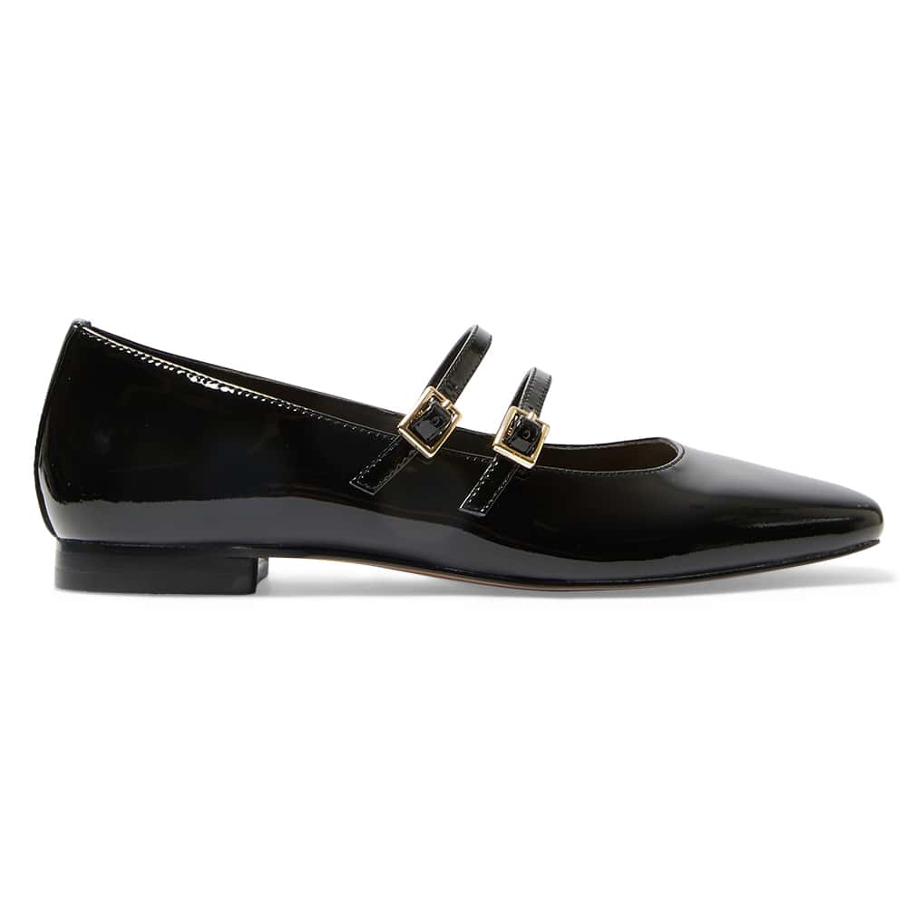 Freda Flat in Black Patent