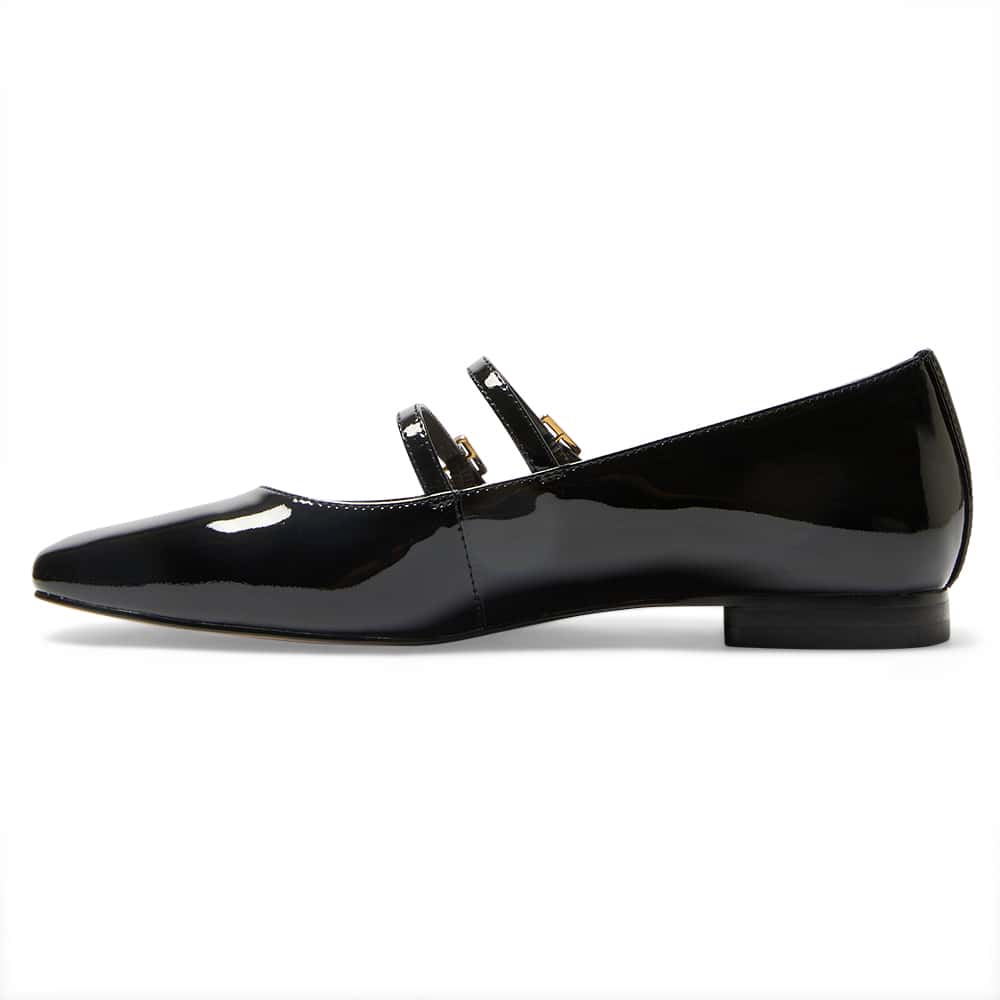 Freda Ballet Flat in Black Patent