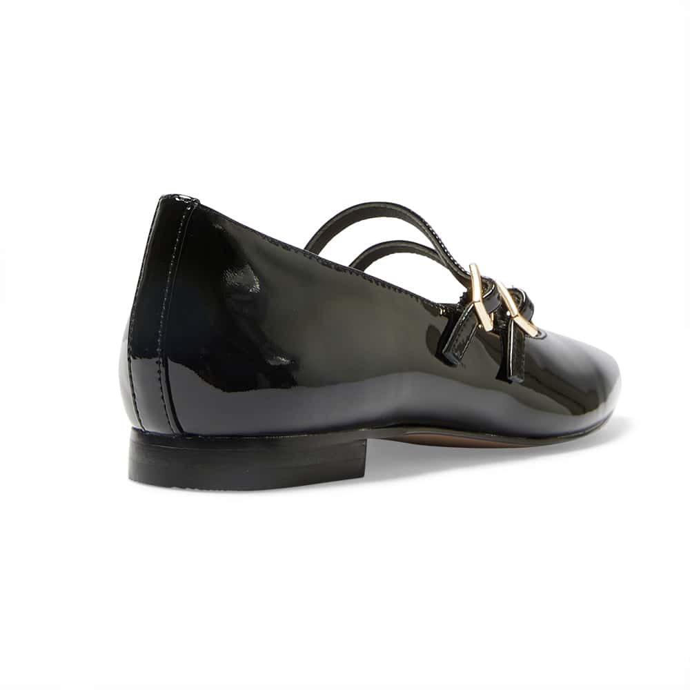 Freda Ballet Flat in Black Patent