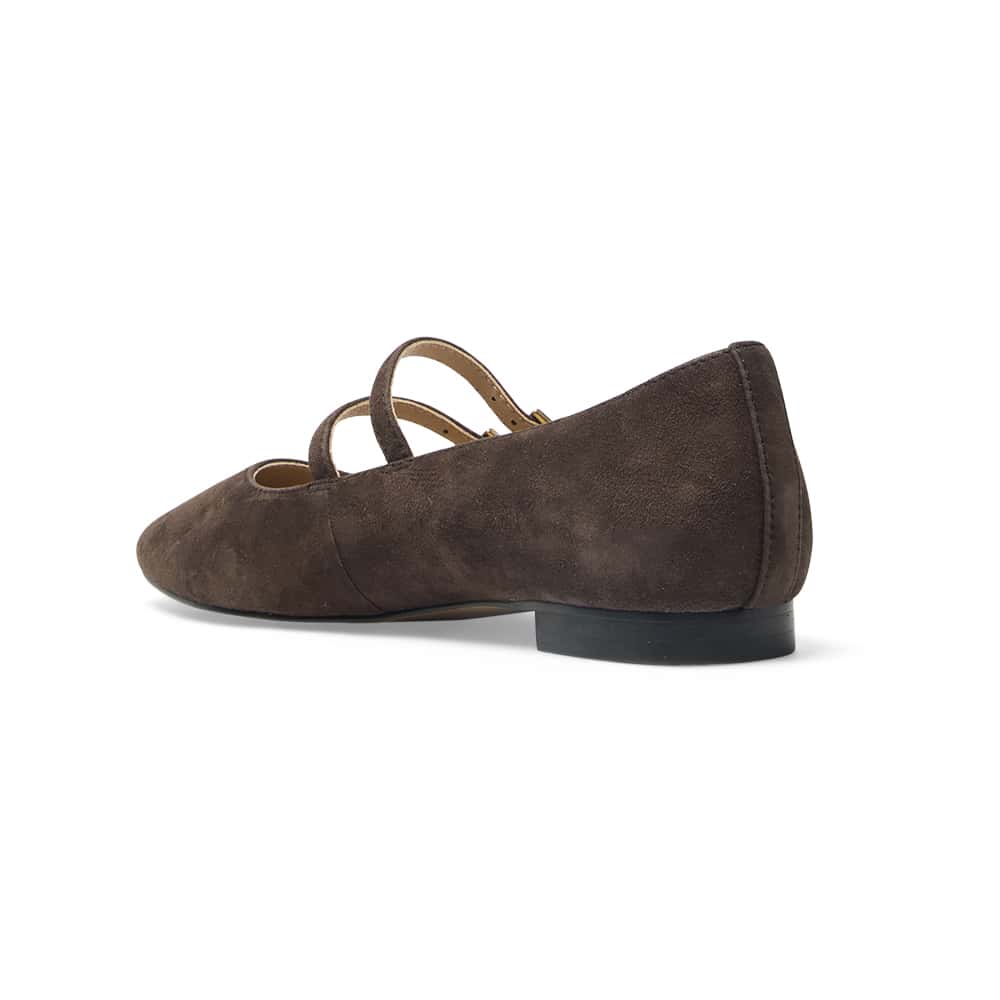 Freda Ballet Flat in Chocolate  Leather