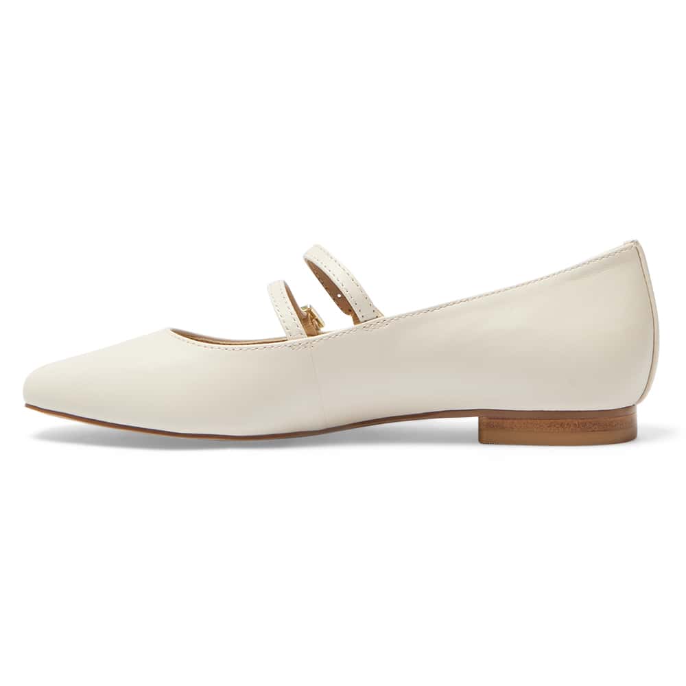 Freda Ballet Flat in Ivory Leather
