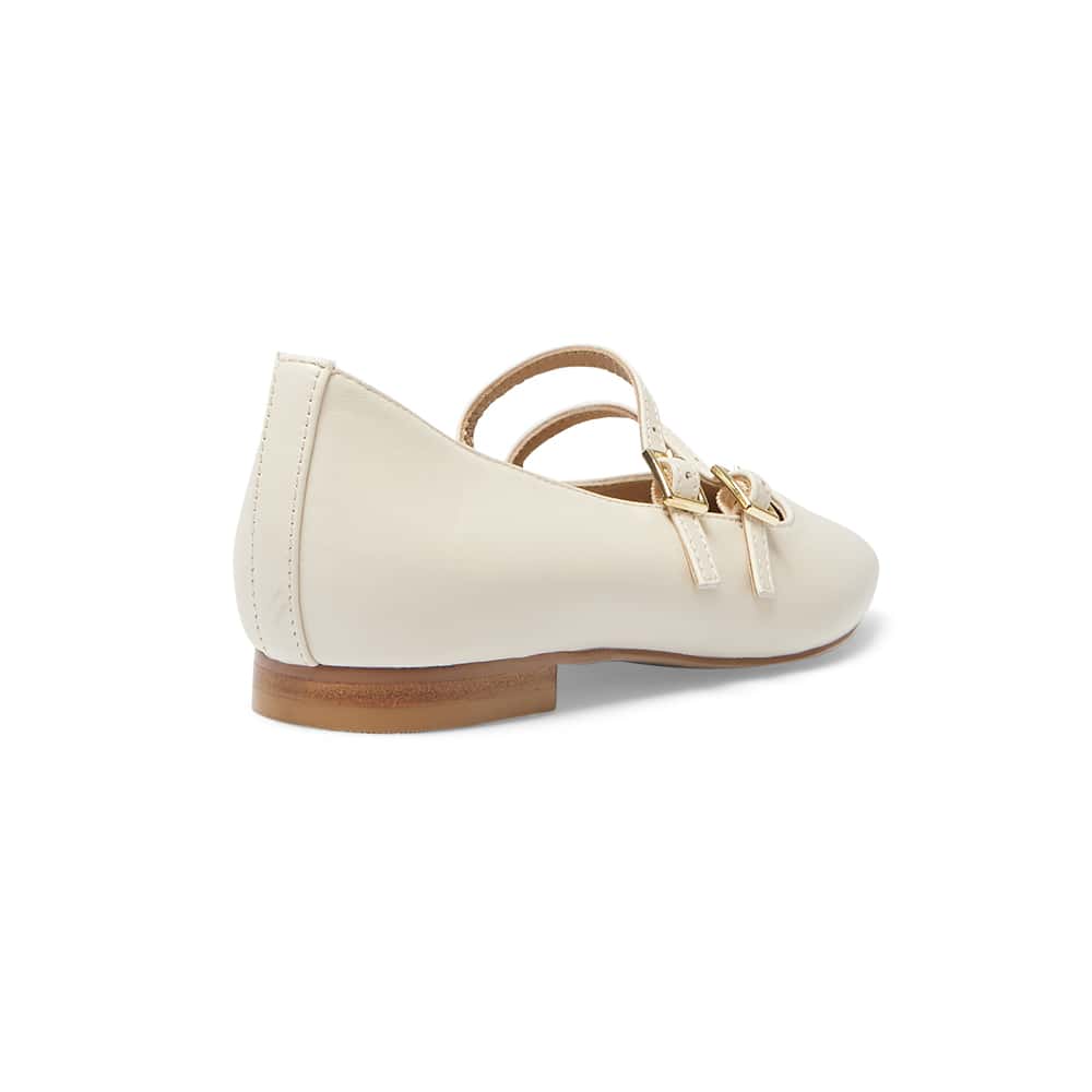 Freda Ballet Flat in Ivory Leather