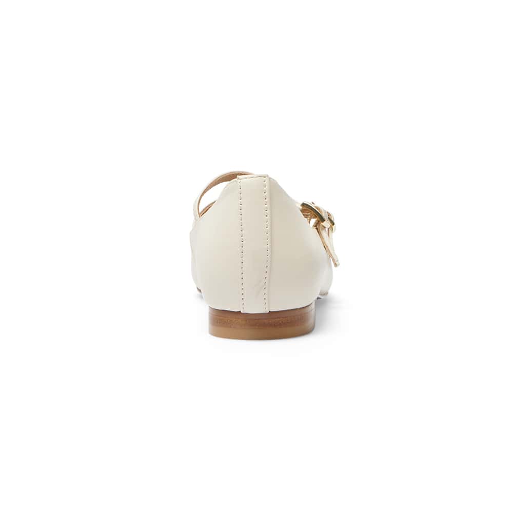Freda Ballet Flat in Ivory Leather