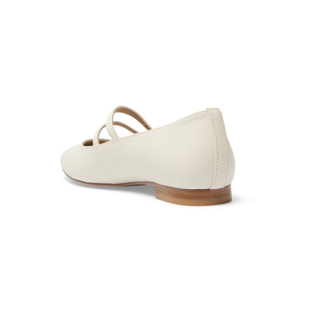 Freda Ballet Flat in Ivory Leather