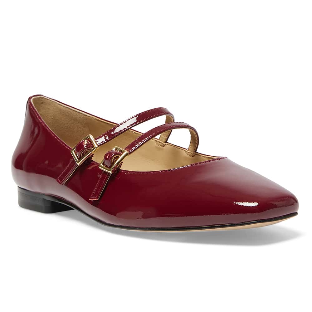Freda Ballet Flat in Wine Patent