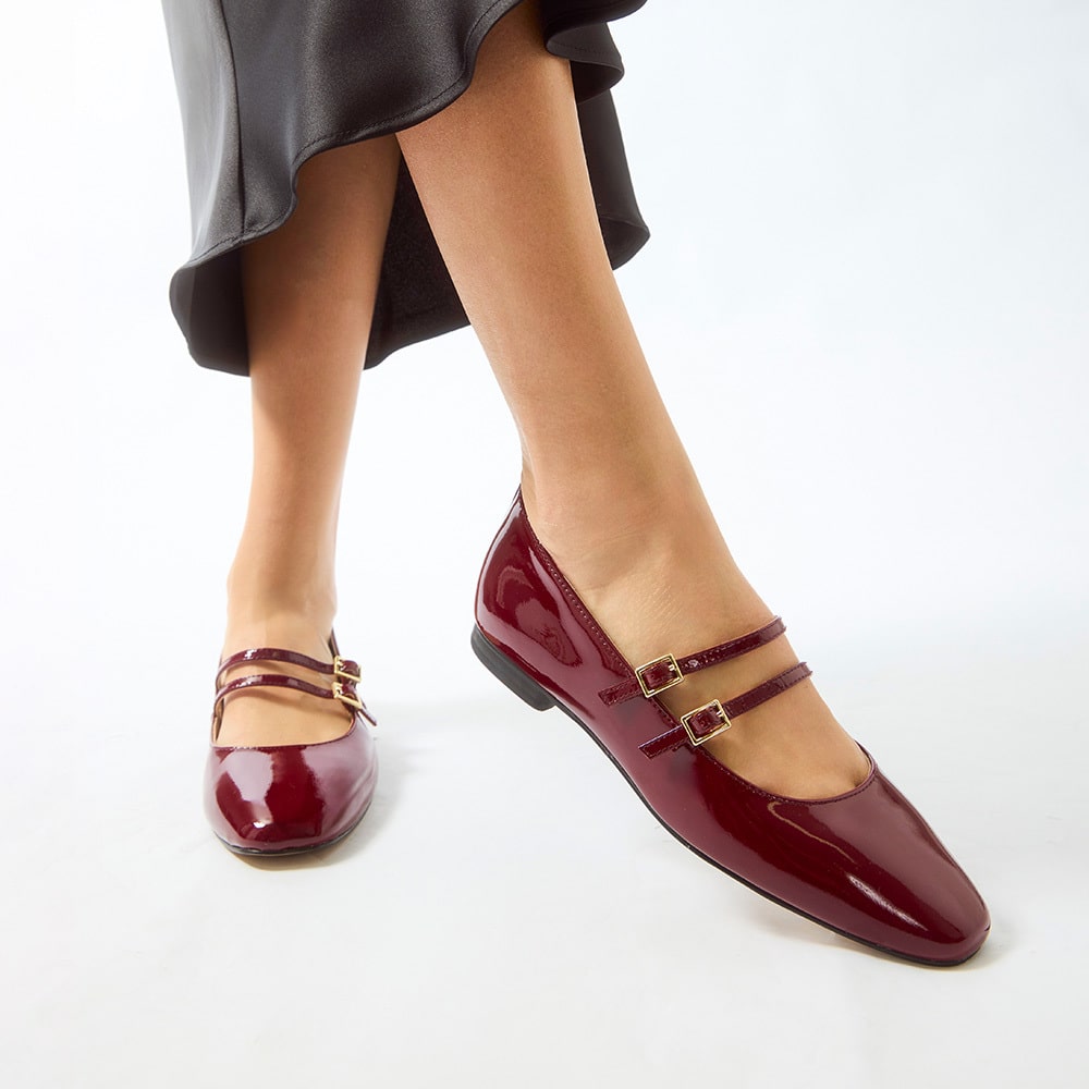 Freda Ballet Flat in Wine Patent