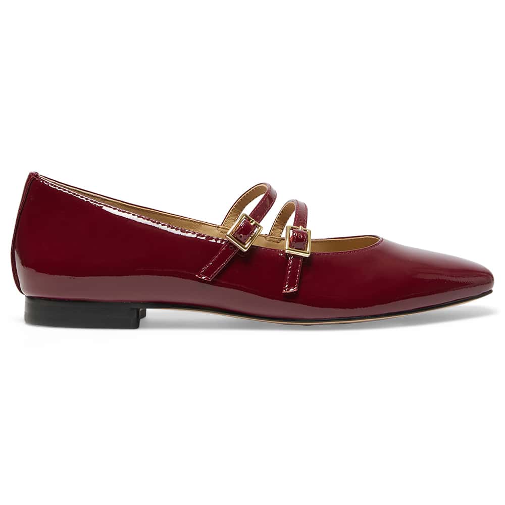Freda Ballet Flat in Wine Patent
