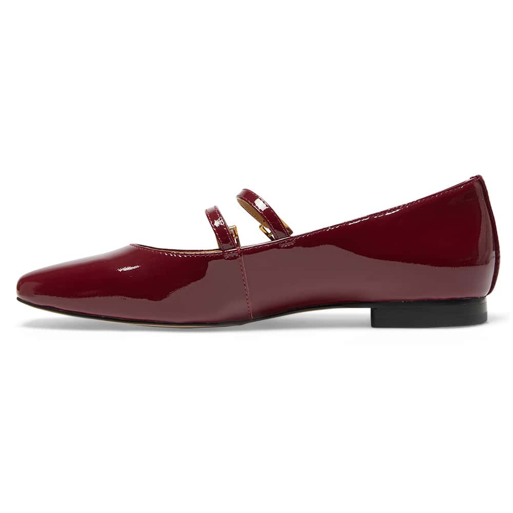 Freda Ballet Flat in Wine Patent