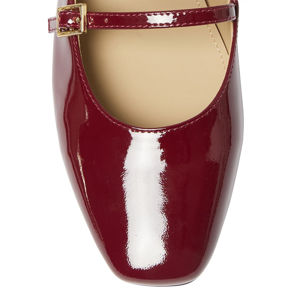 Freda Ballet Flat in Wine Patent