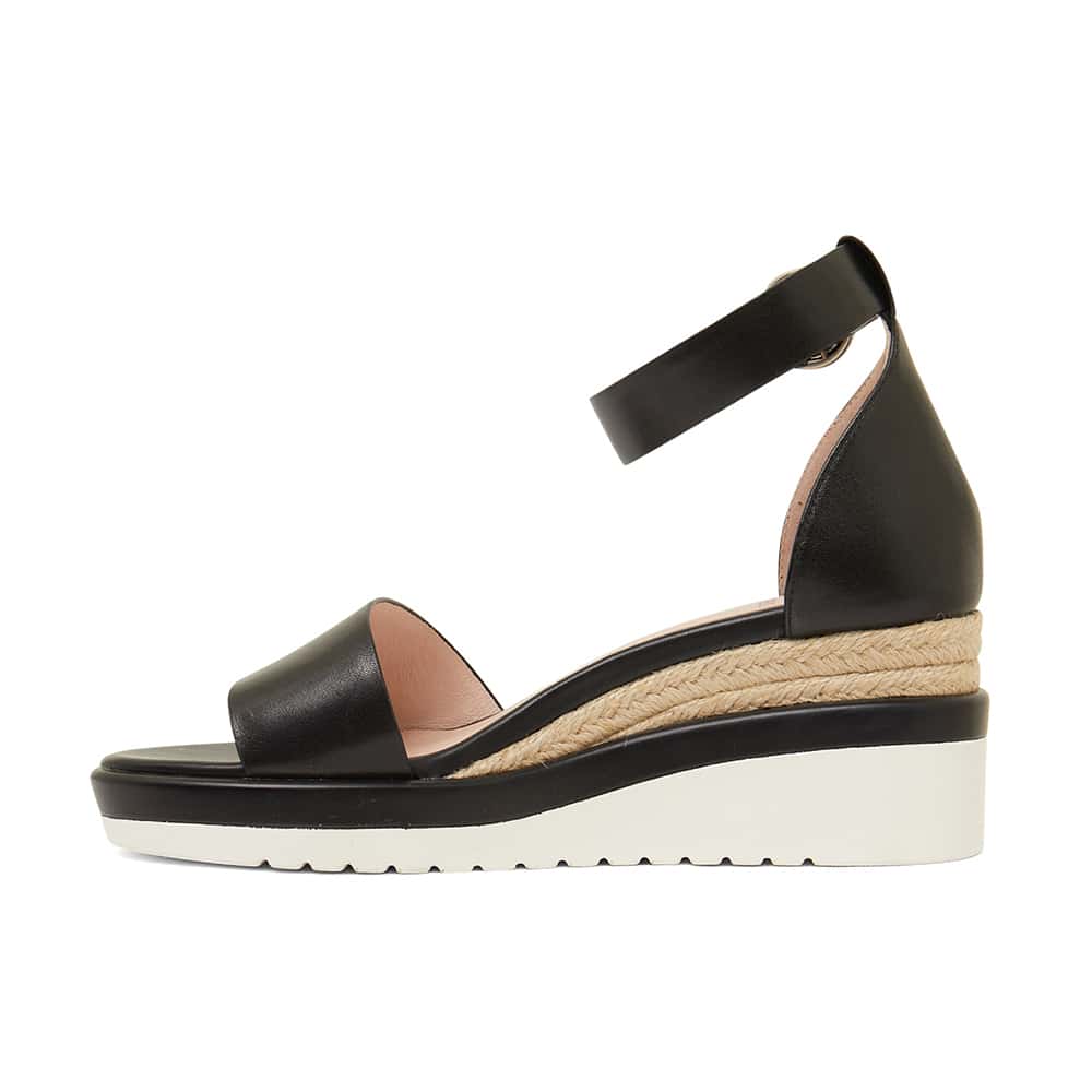 Idaho Espadrille in Black Raffia