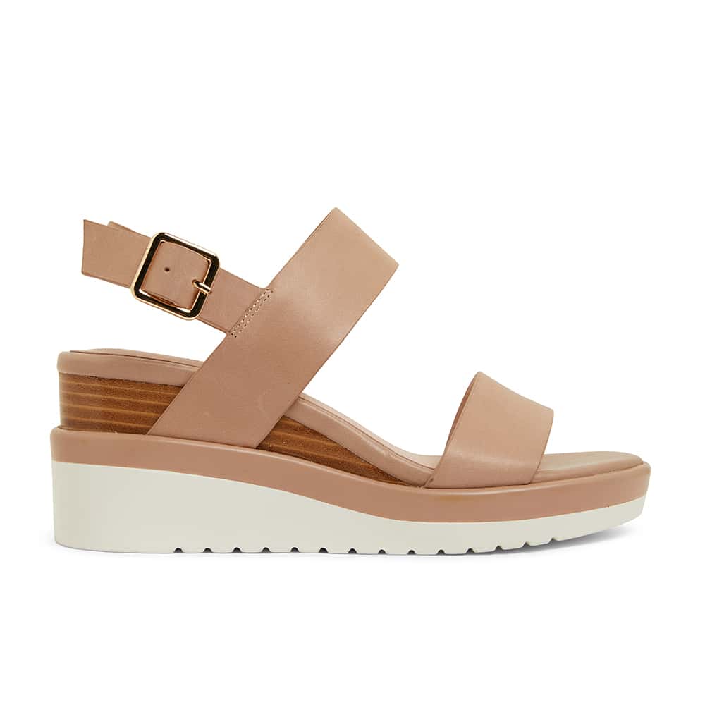 Indiana Wedge in Nude Leather