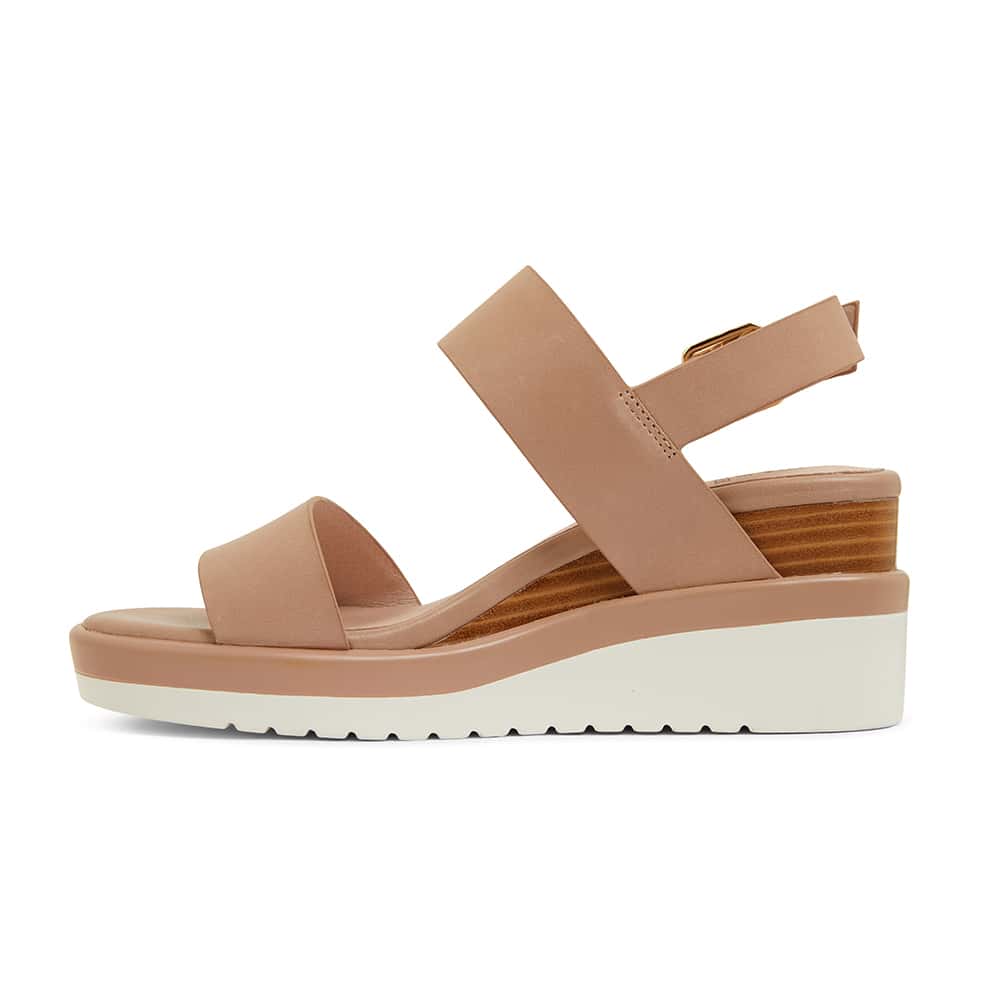 Indiana Wedge in Nude Leather