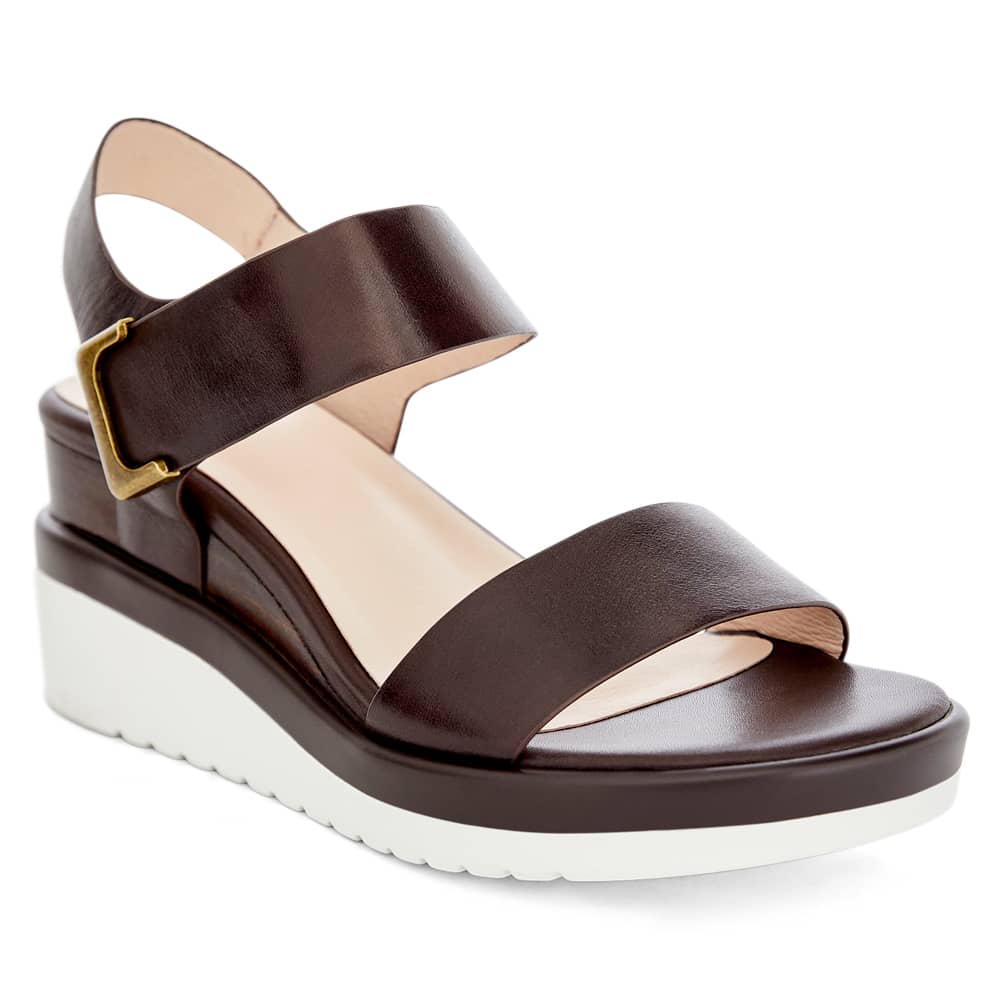 Iris Wedge in Chocolate Glove Leather