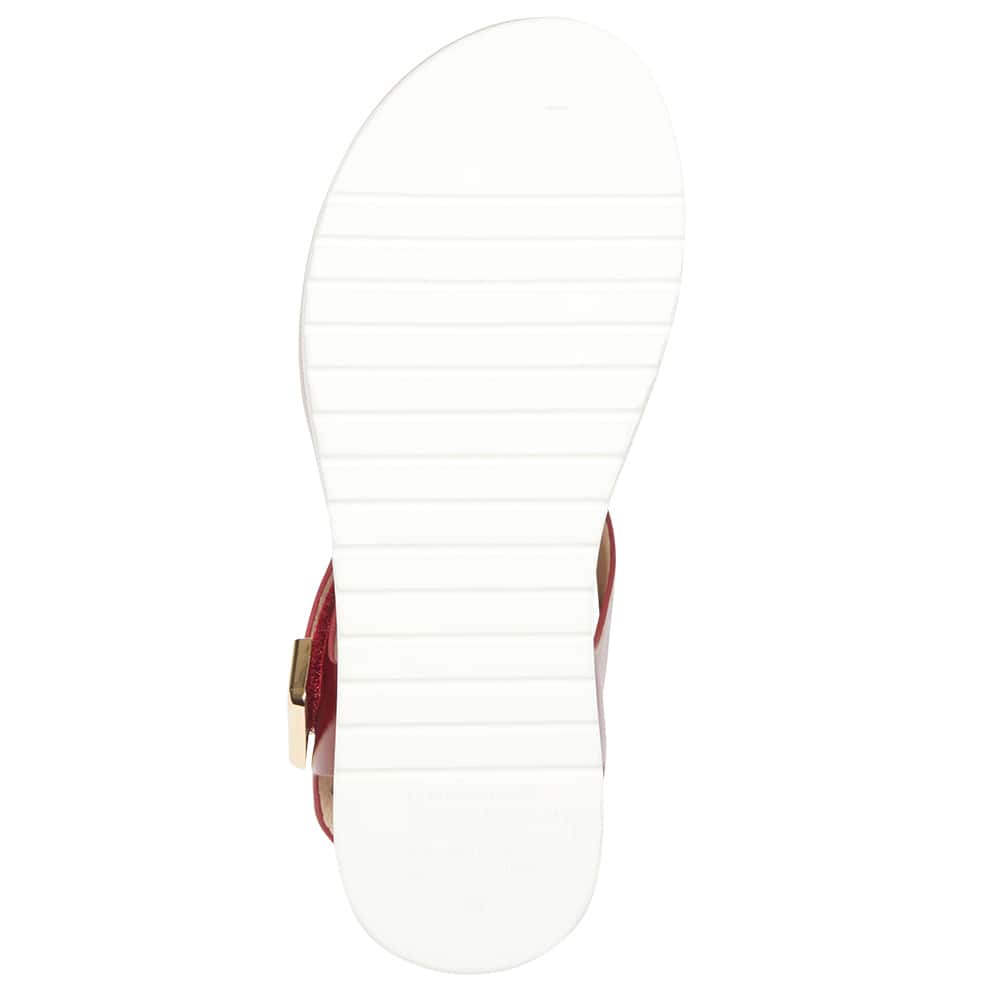 Iris Wedge in Red Leather