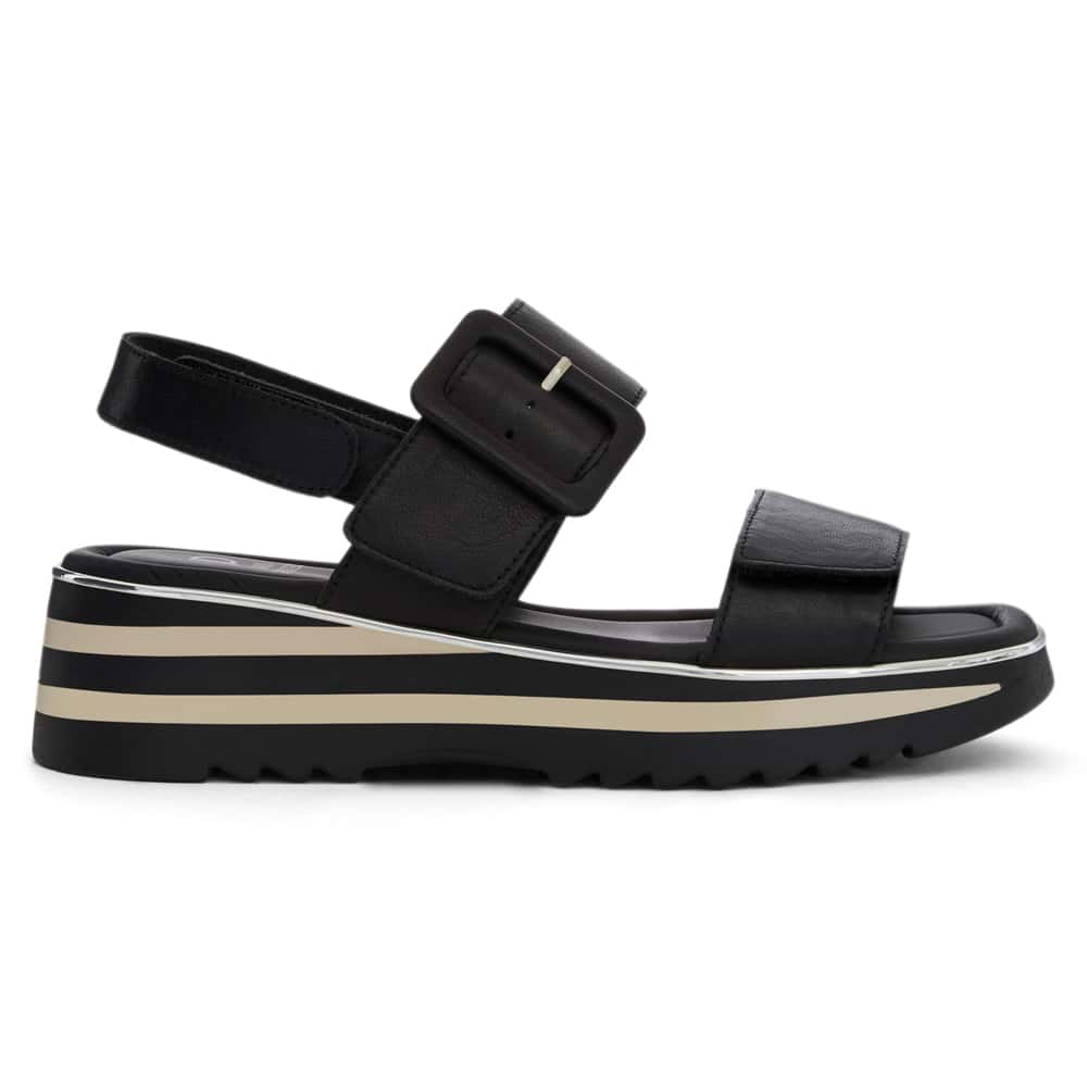 Jasper Wedge in Black Leather