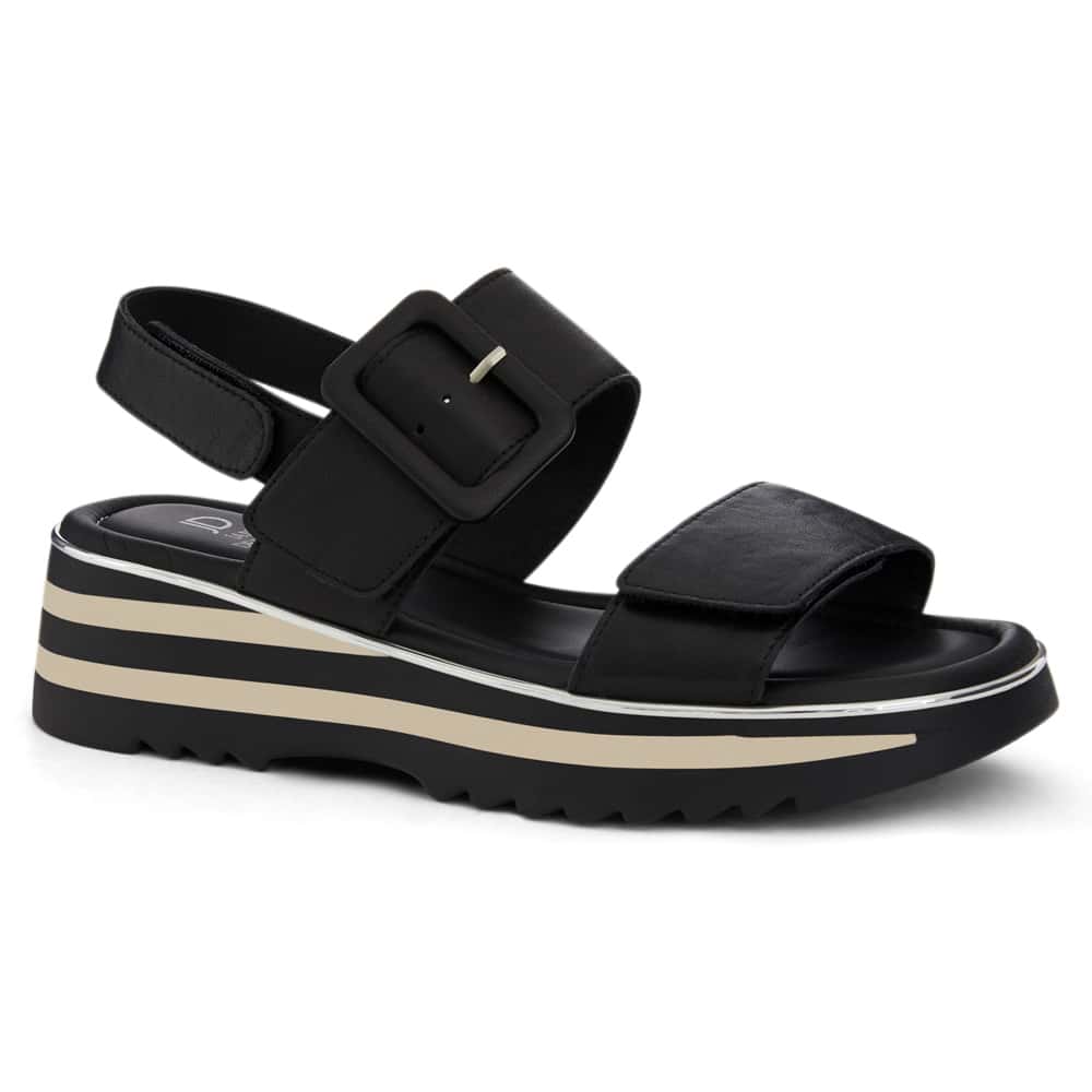 Jasper Wedge in Black Leather