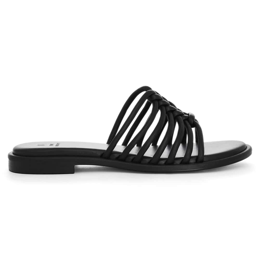 Jigsaw Slide in Black Leather
