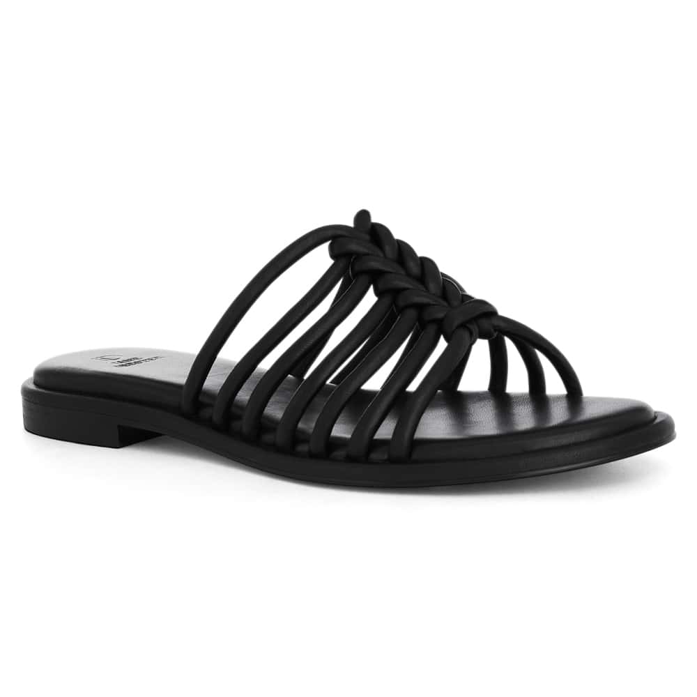 Jigsaw Slide in Black Leather