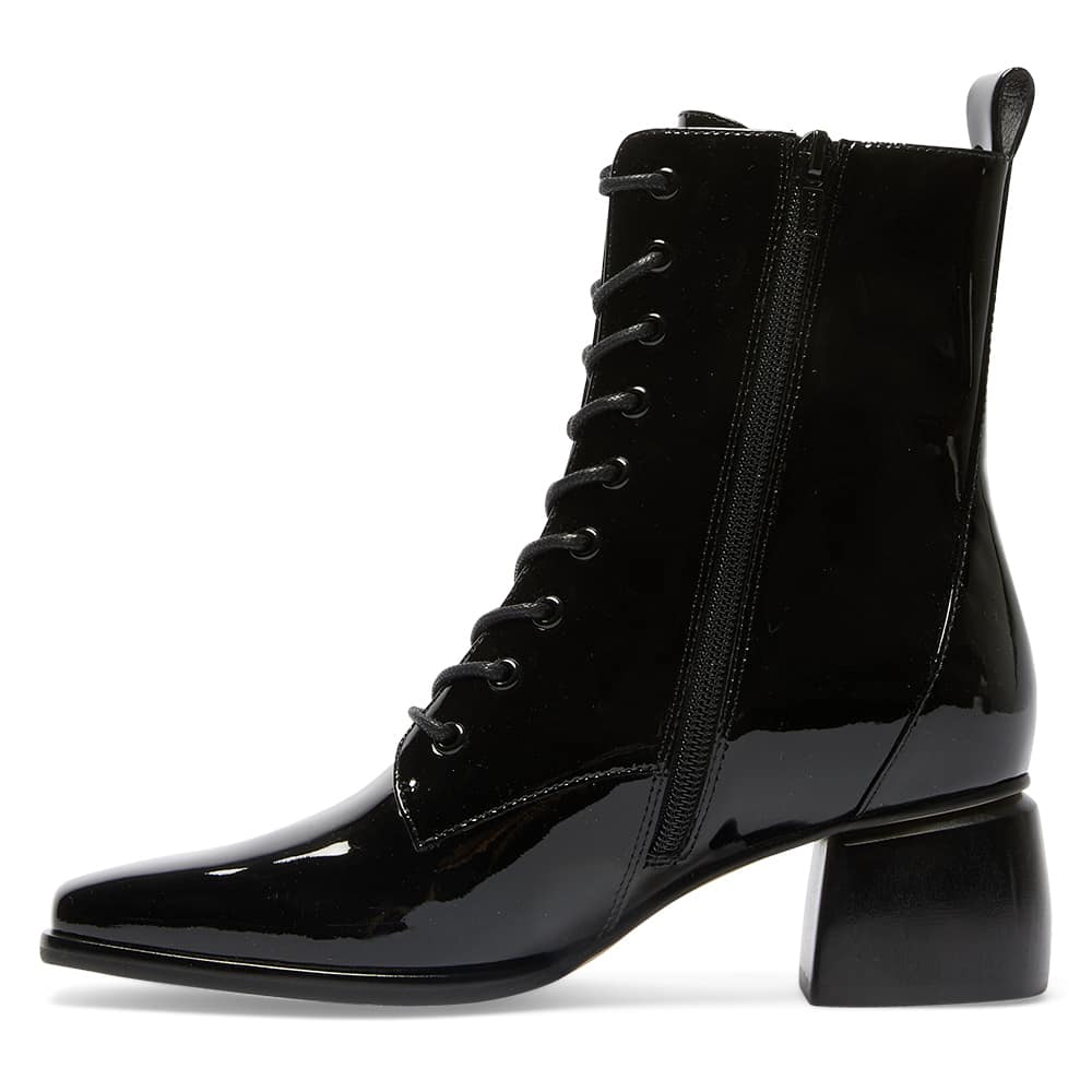 Journey Boot in Black Patent