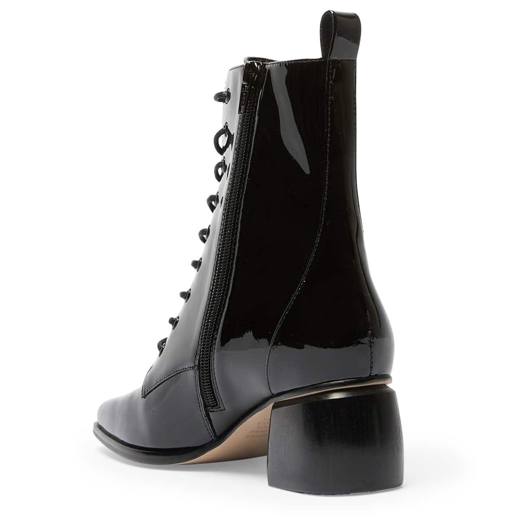Journey Boot in Black Patent