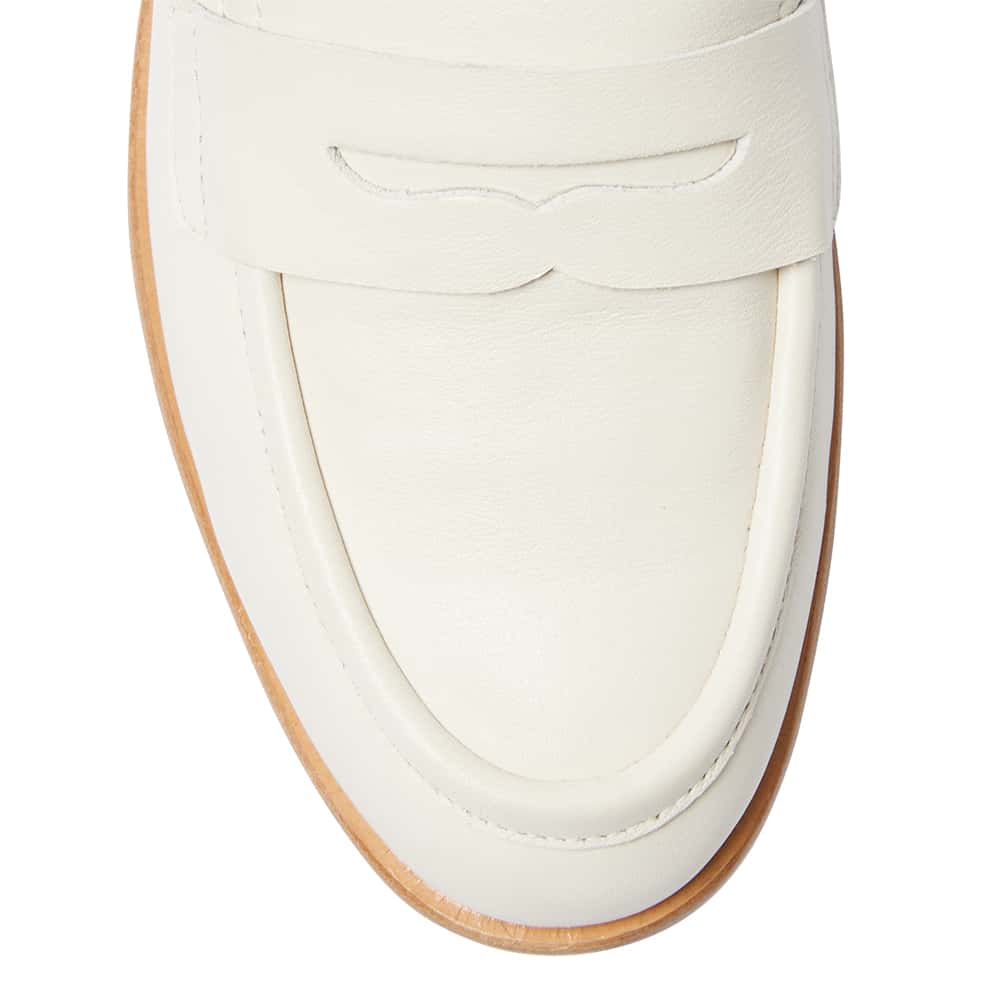 Kenzie Loafer in Ivory Leather