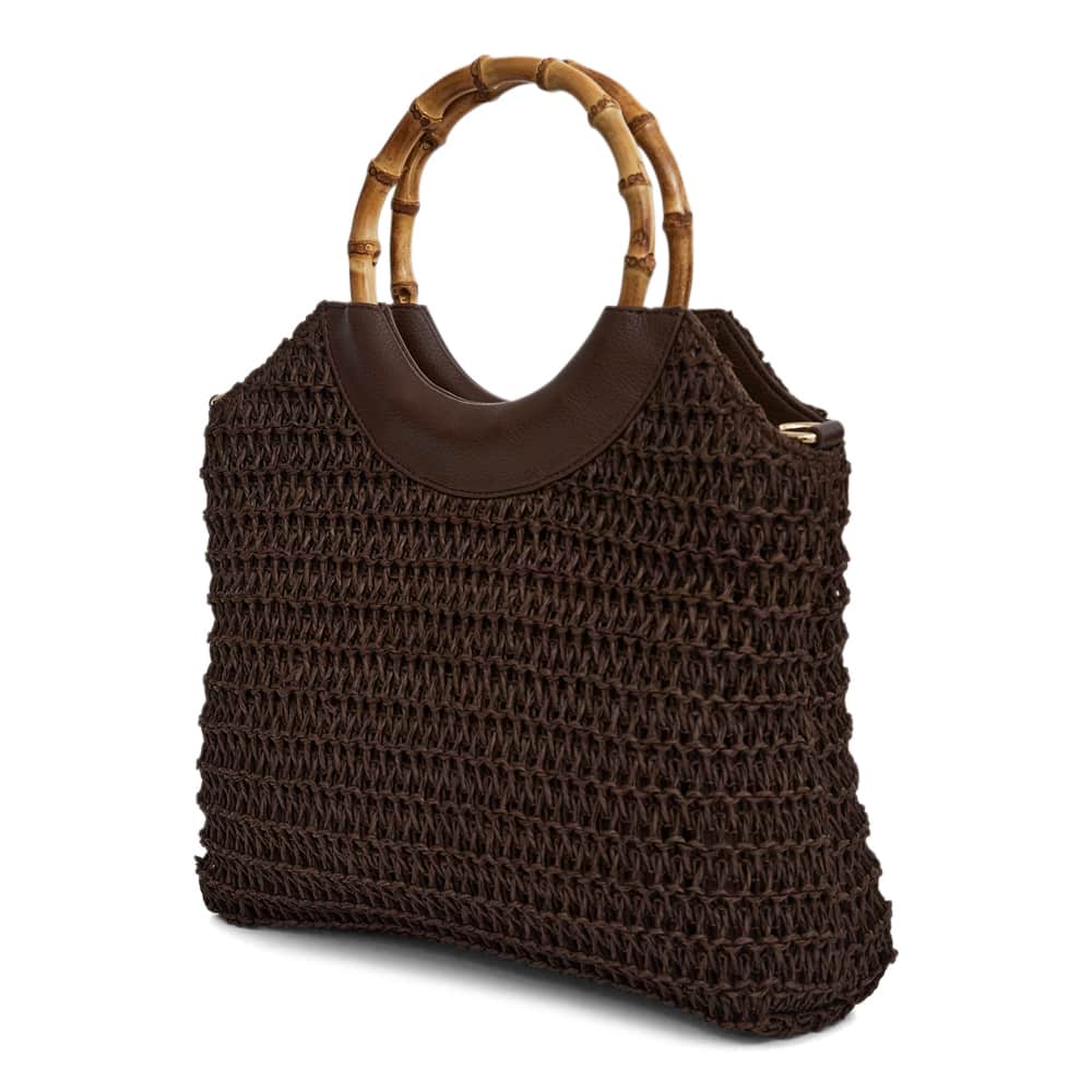 Laos Tote in Chocolate Raffia