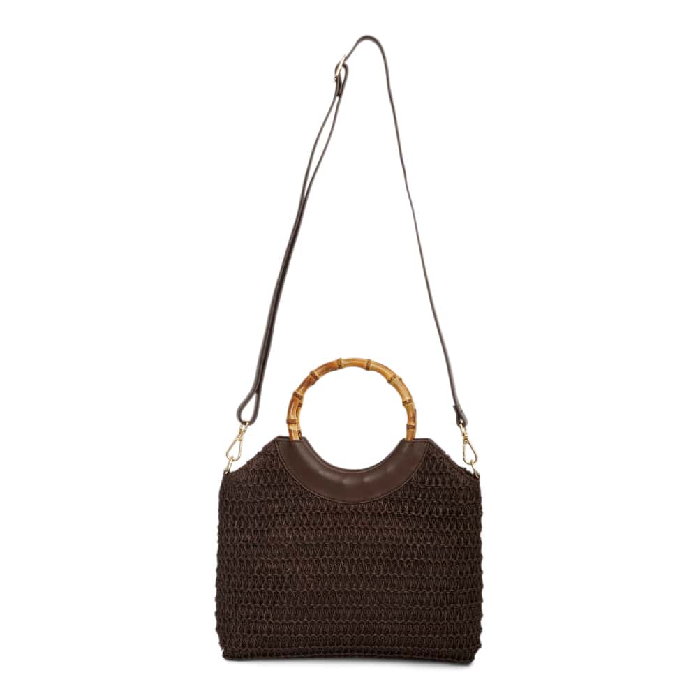 Laos Tote in Chocolate Raffia