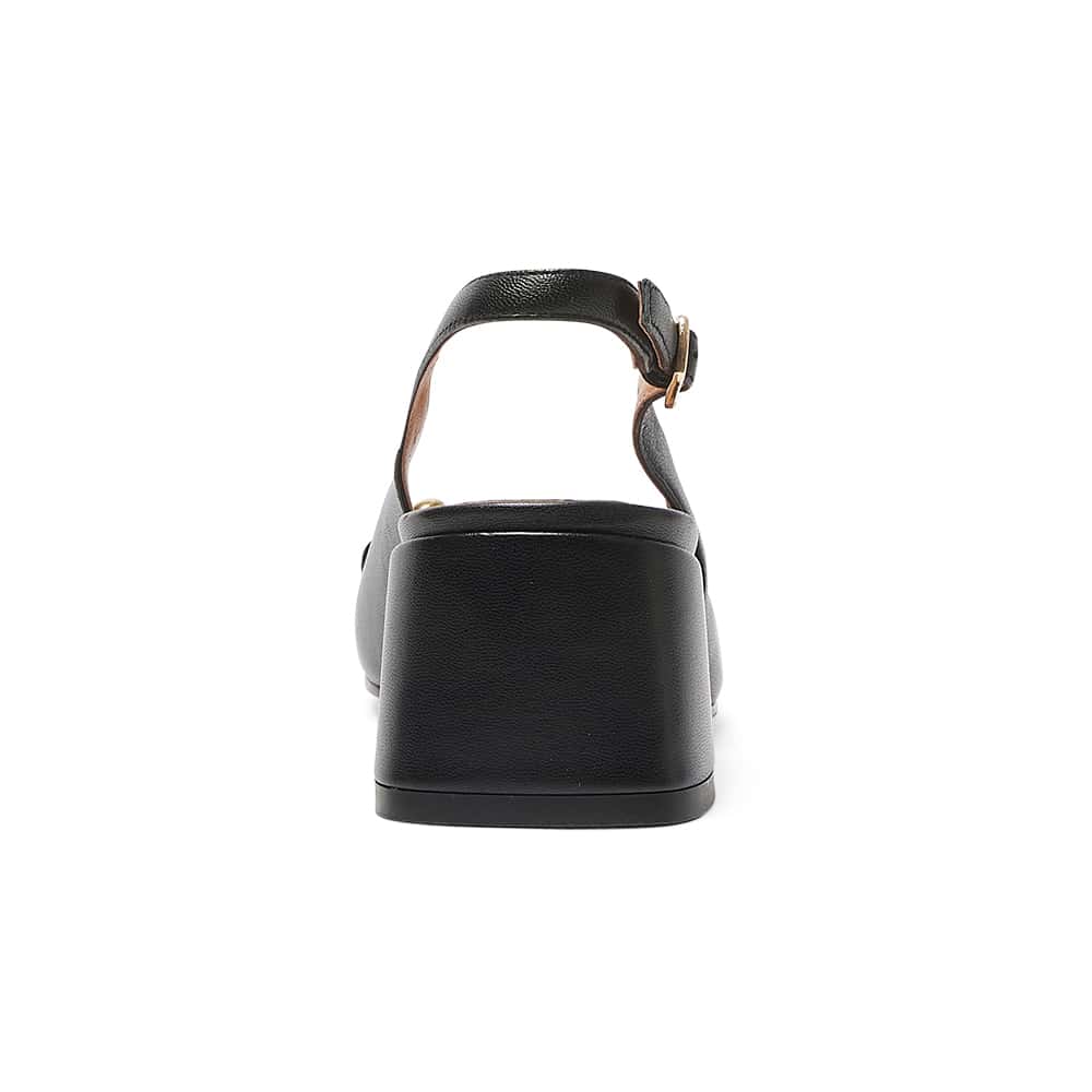 London Heel in Black Leather