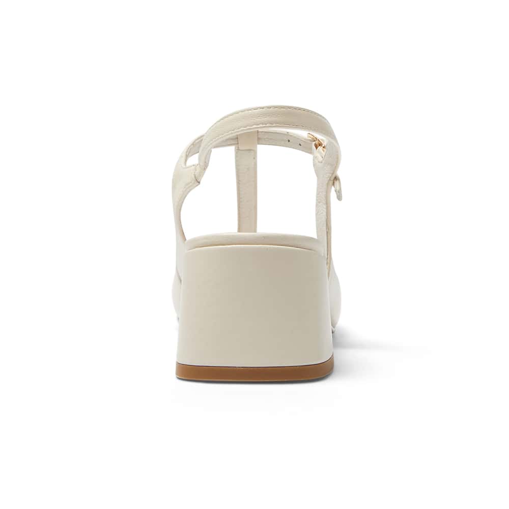 Lotus Heel in Ivory Leather
