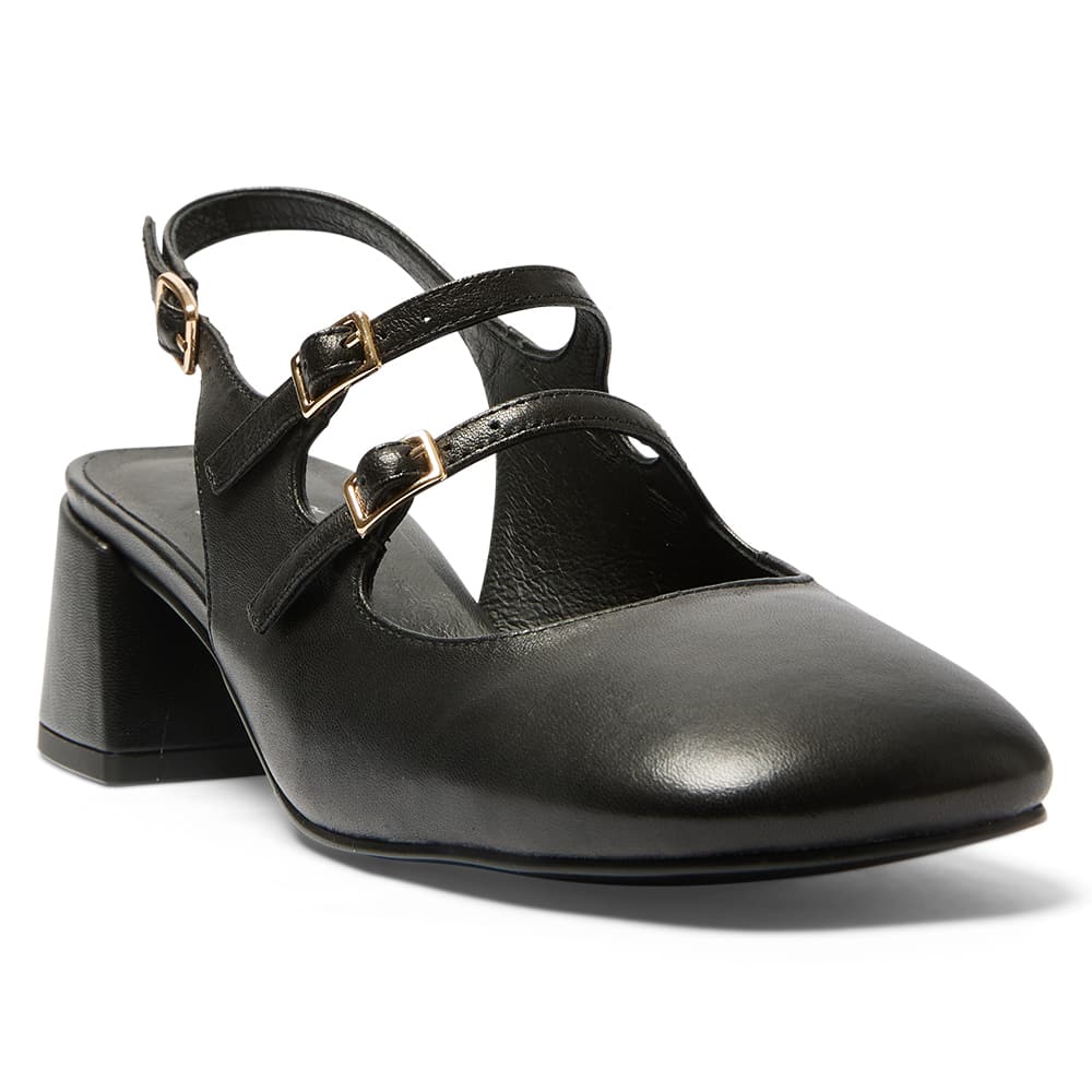 Louisa Heel in Black Leather