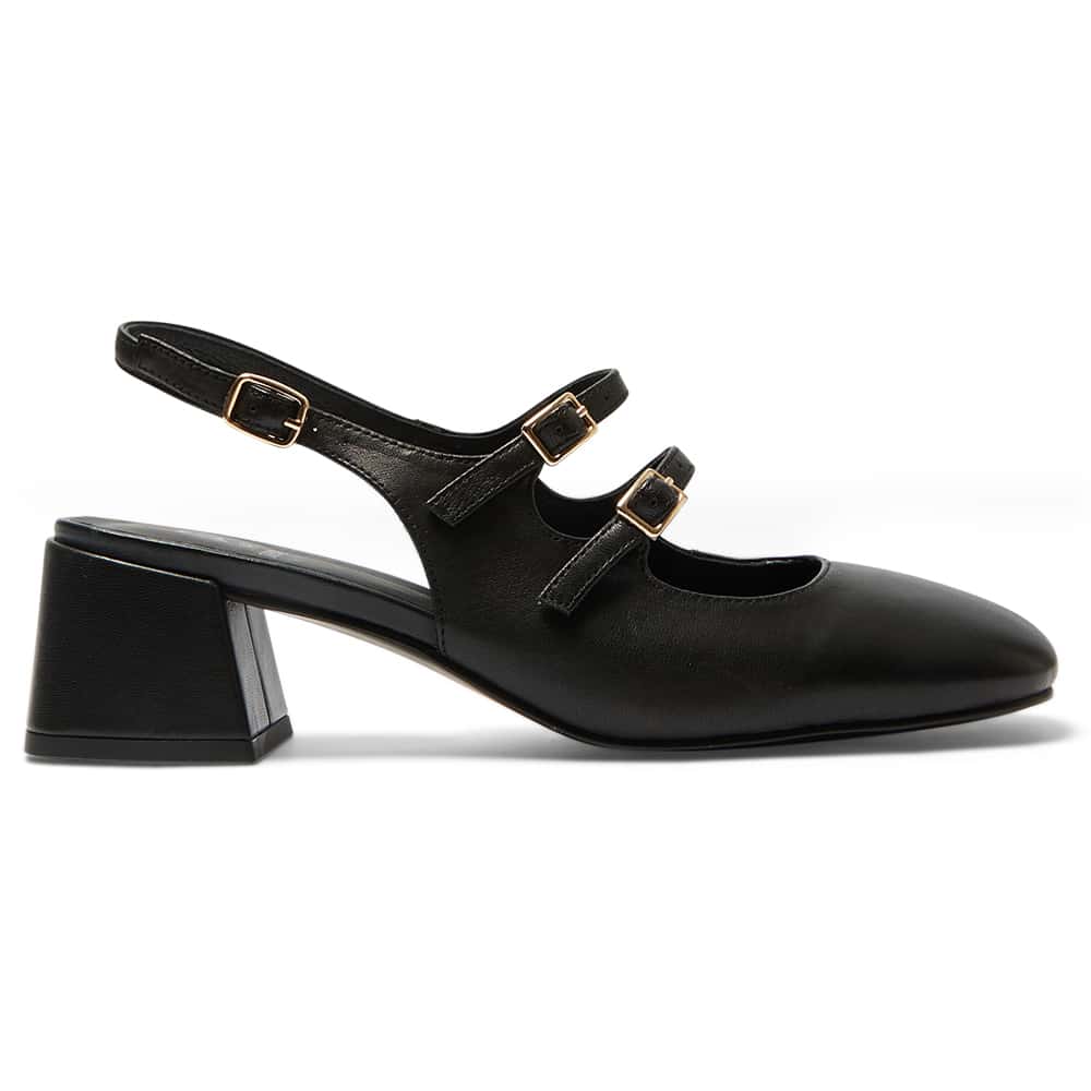 Louisa Heel in Black Leather